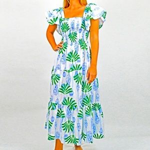 8 Oak Lane Ginger Jar Palm Smocked House Dress